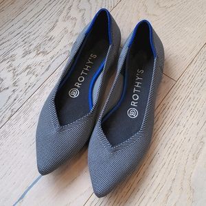 Rothy's Cloud Grey Birdseye Pointed Toe Flat - 7.5